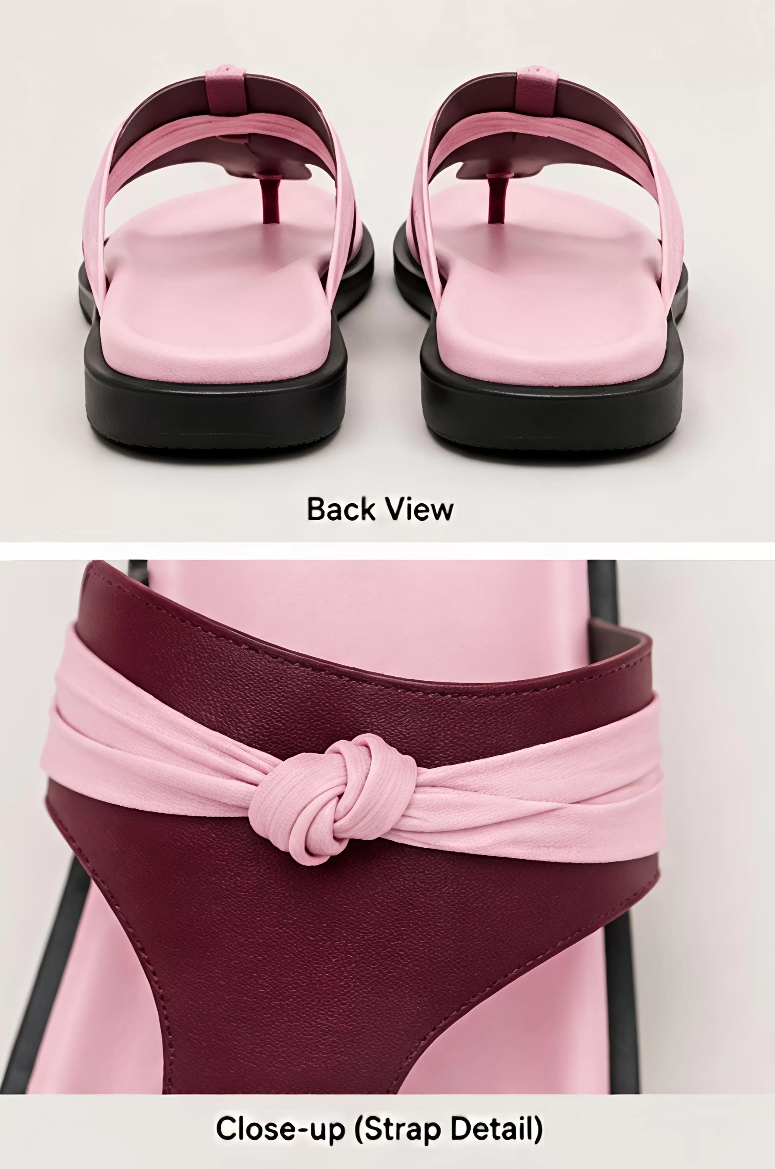 Women's Pink and Maroon Platform Toe-Ring Sandals — image 4