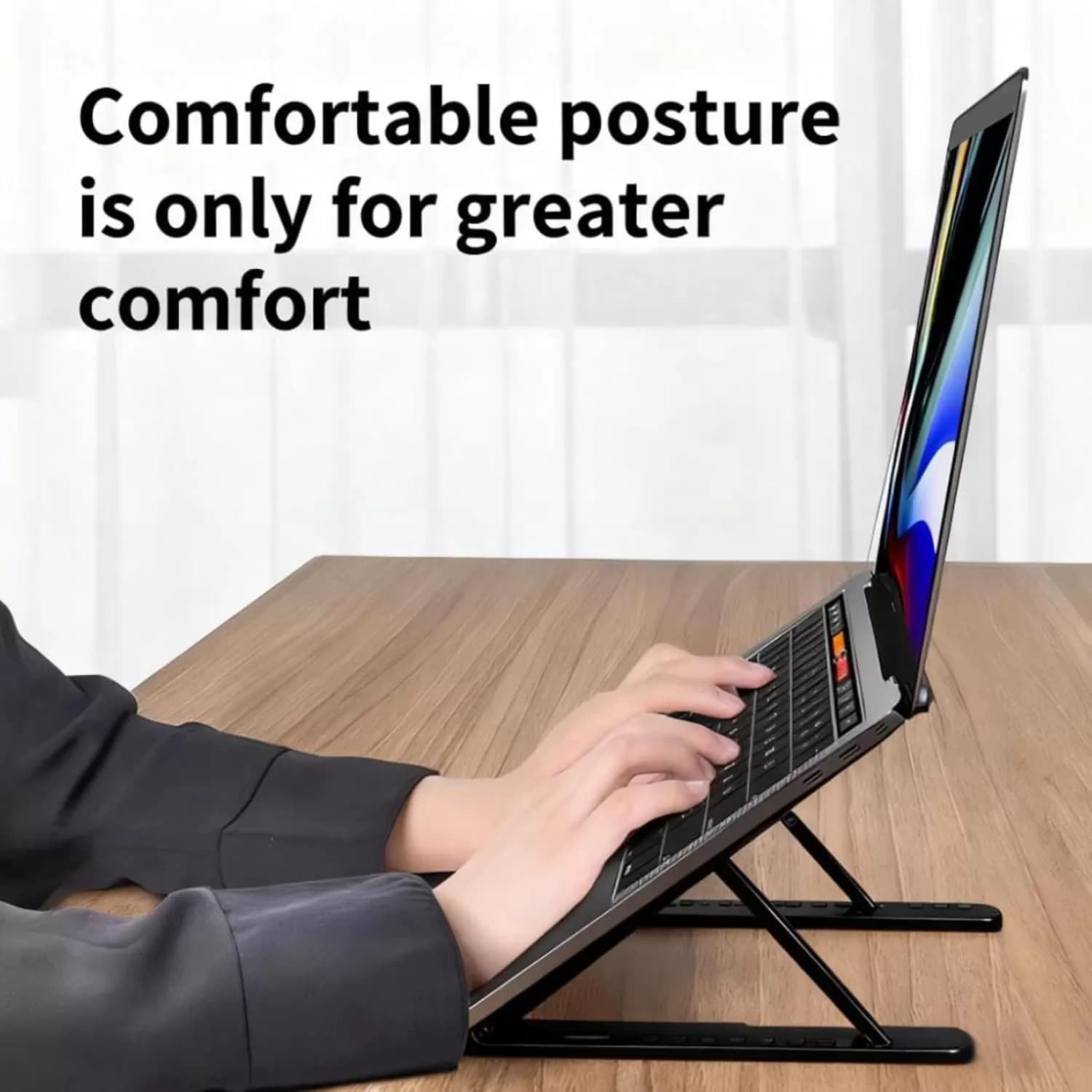 Adjustable Laptop Stand, 6-Level Foldable, Ventilated, for 10-15.6 Inch — image 2