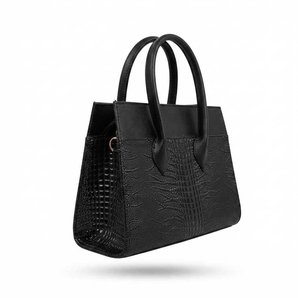 LOCH Executive Black Dual-Handle Crocodile-Embossed Tote Bag — image 1