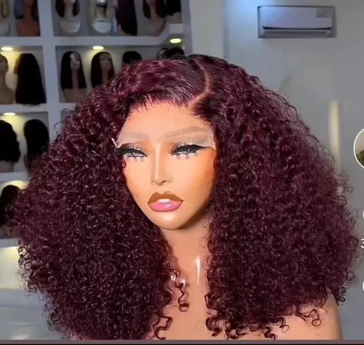 SDD Burgundy Pixie Curls 5x5 Closure Wig — image 1