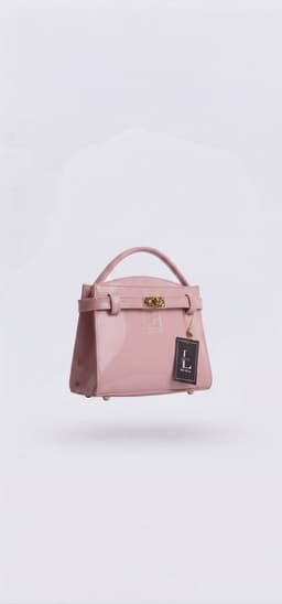 LOCH Glossy Pink Patent Leather Structured Top-Handle Satchel's Image