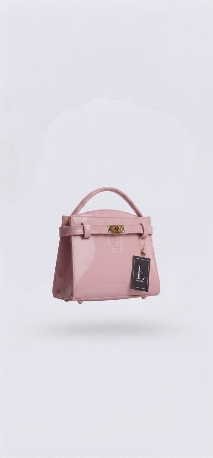 LOCH Glossy Pink Patent Leather Structured Top-Handle Satchel — image 1
