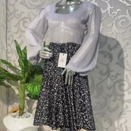 Balloon Sleeve Short Flare Skater Gown's Image