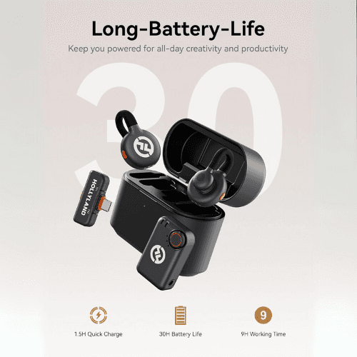 Hollyland Lark M2S Combo Wireless Microphone (Camera RX + USB-C RX + Lightning Cable) – Noise-Cancelling Mic for iPhone, Android, Camera, PC – Titanium Clip, 30H Battery, Ideal for Vlogs, Interviews, Content Creation — image 5
