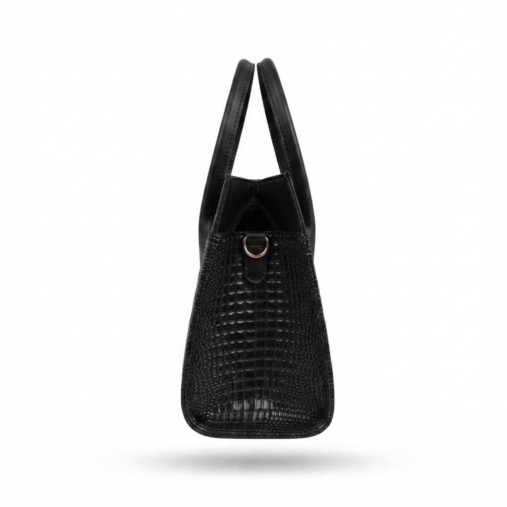 LOCH Executive Black Dual-Handle Crocodile-Embossed Tote Bag — image 2