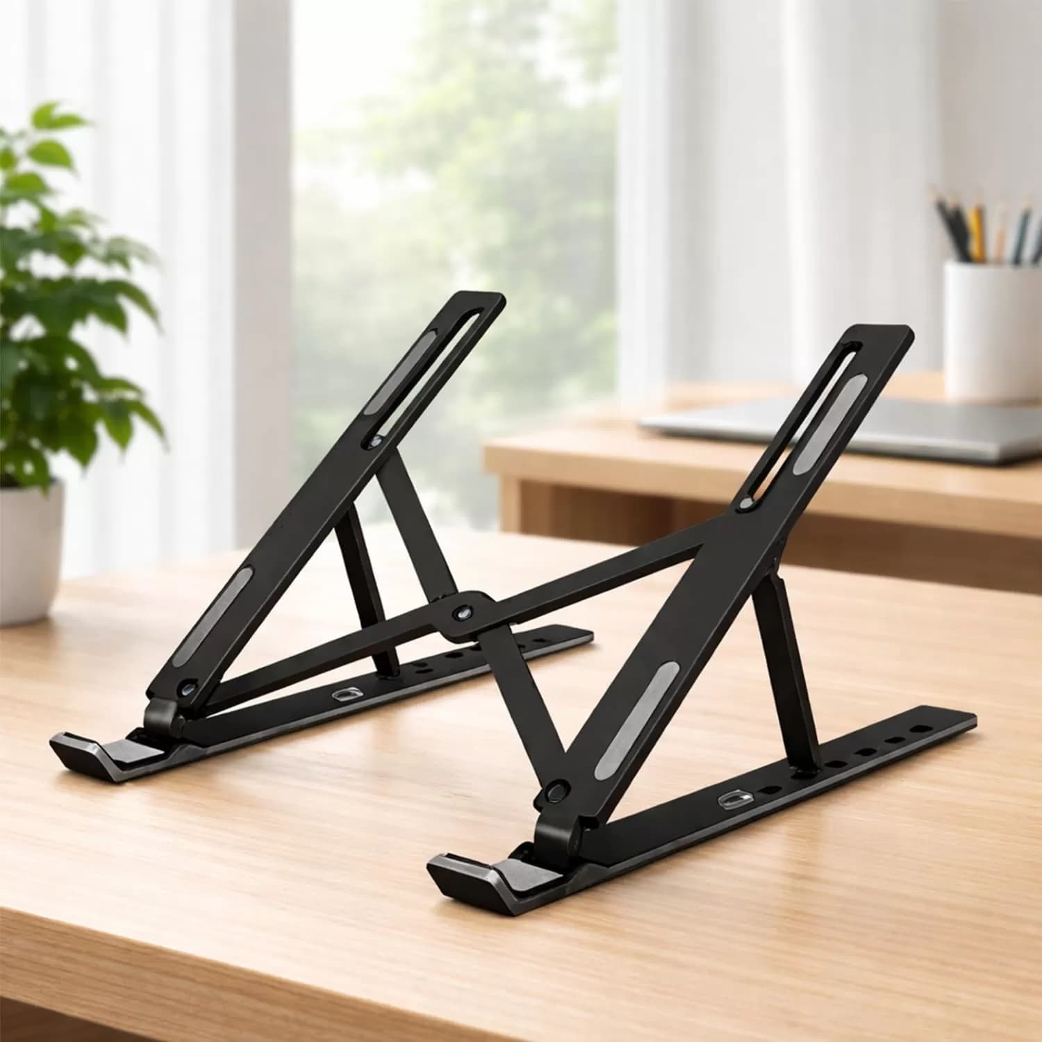 Portable Foldable Laptop Stand – Adjustable Ergonomic Desk Riser for Laptops & Tablets — image 1