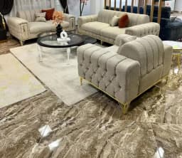 Luxury Bouclé Living Room Sofa Set's Image