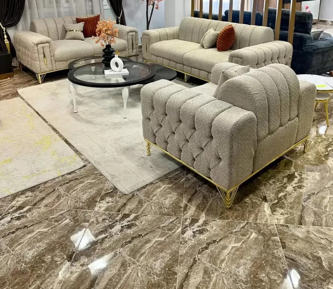 Luxury Bouclé Living Room Sofa Set — image 1
