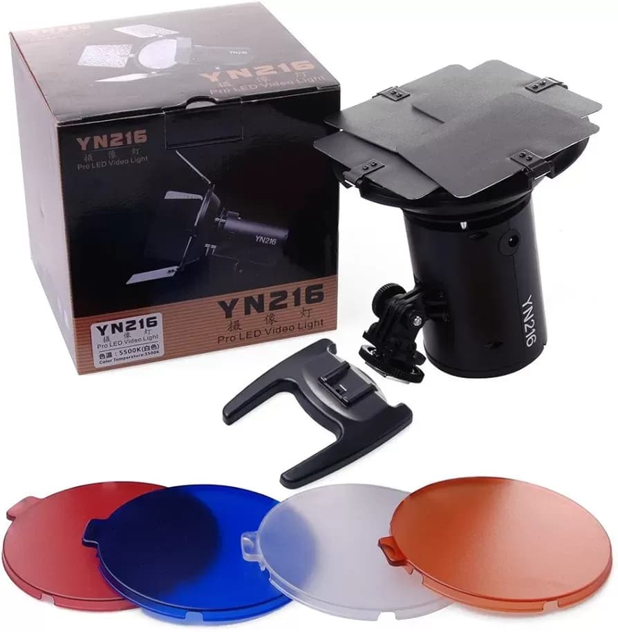 YONGNUO YN216 YN-216 LED Video Light with Adjustable 3200K-5600K Color Temperature and 4 Color Plates for Canon Nikon DSLR Camera — image 4