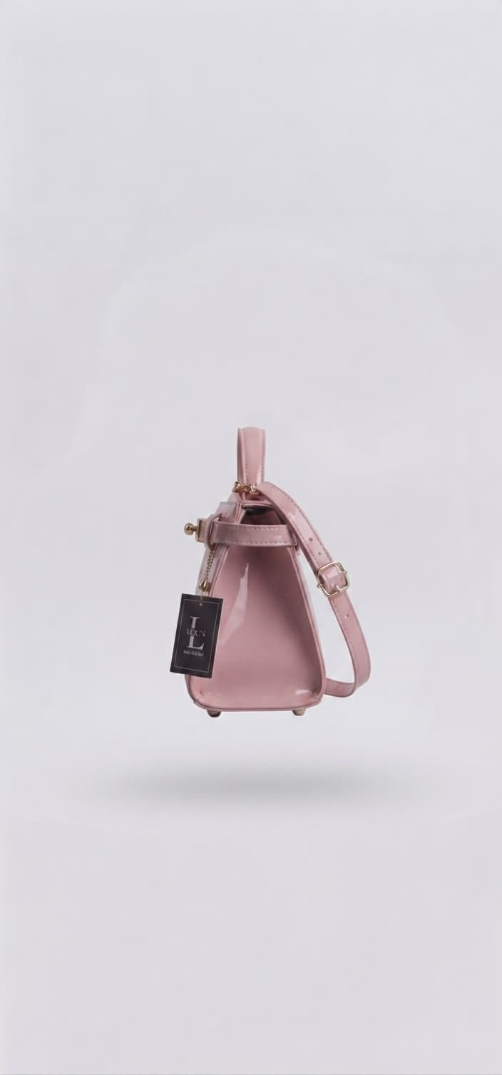 LOCH Glossy Pink Patent Leather Structured Top-Handle Satchel — image 2
