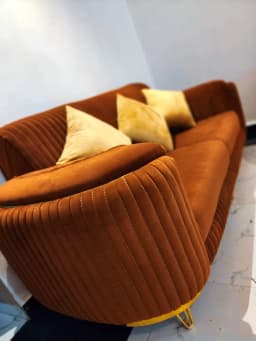 Modern Curved Velvet Sofa's Image