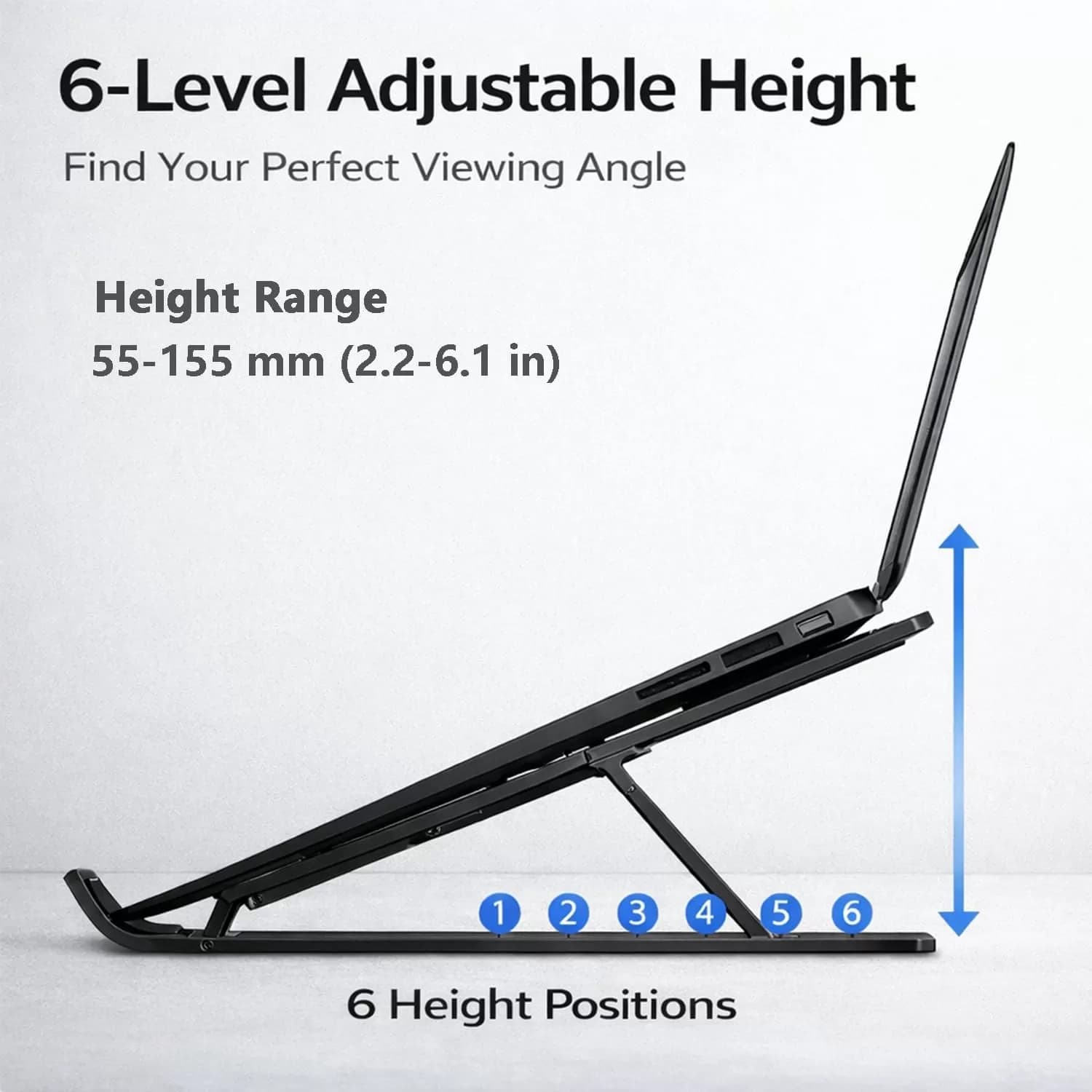 Adjustable Laptop Stand, 6-Level Foldable, Ventilated, for 10-15.6 Inch — image 4