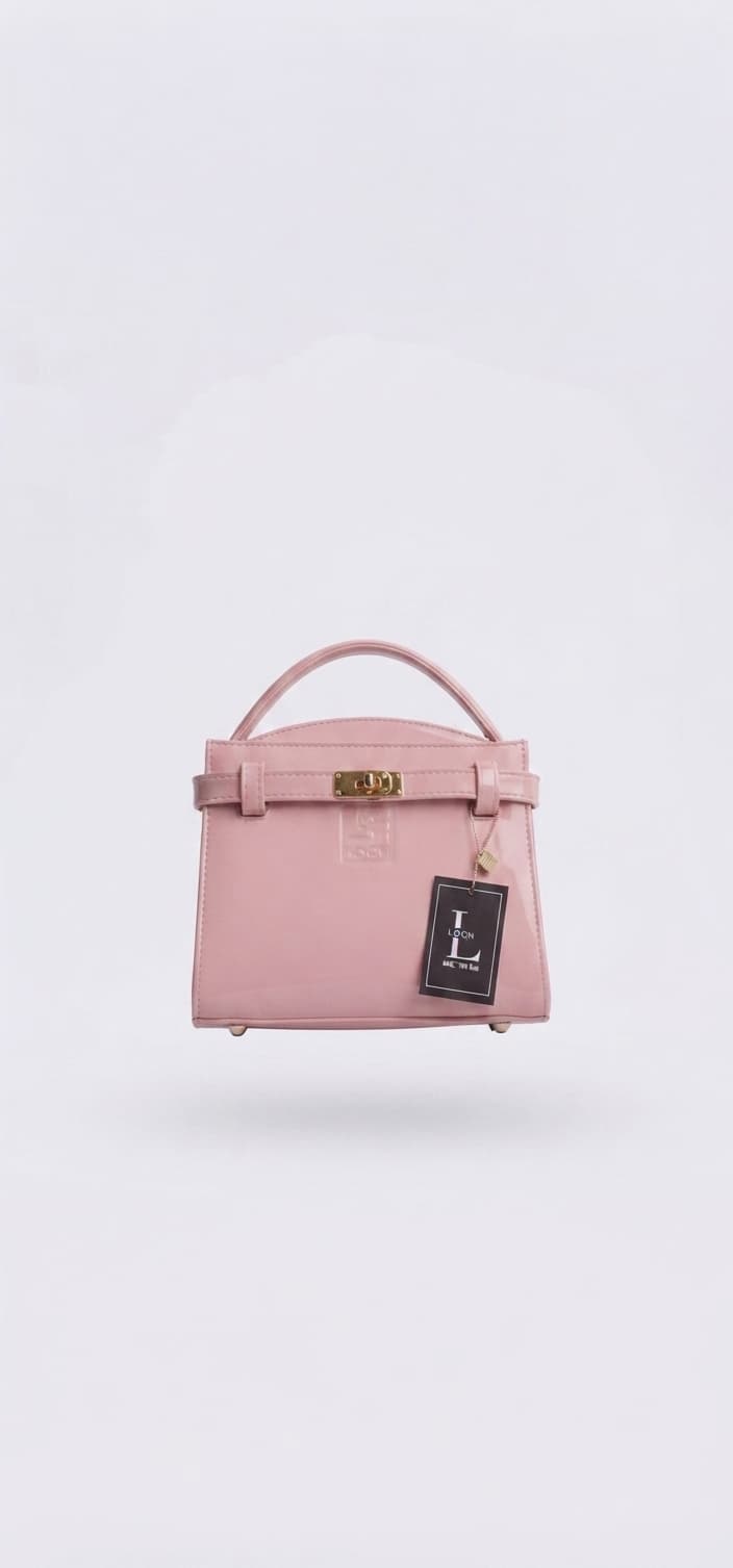 LOCH Glossy Pink Patent Leather Structured Top-Handle Satchel — image 3
