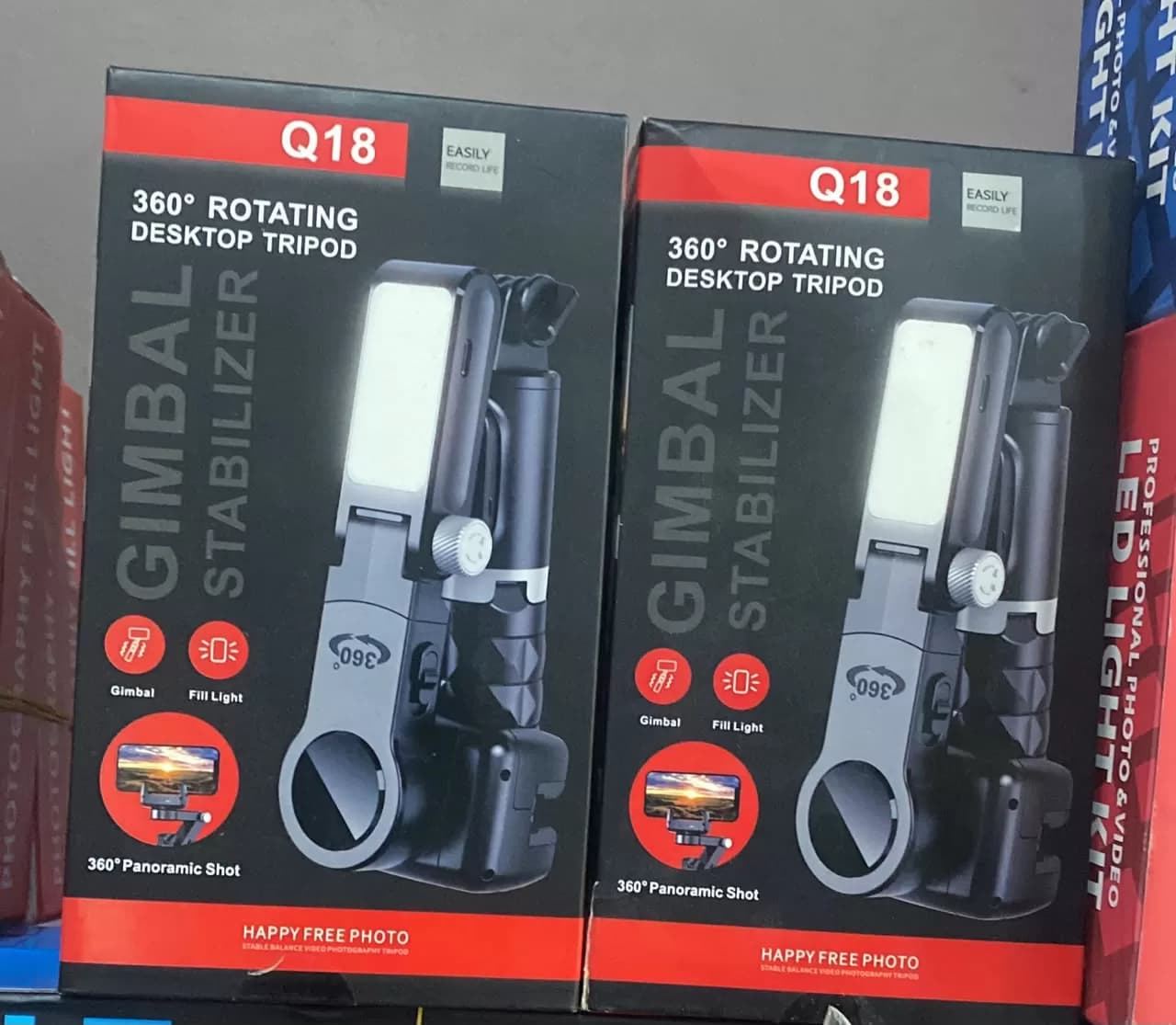 Q18 360° Rotating Gimbal Stabilizer with LED Fill Light — image 2