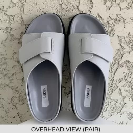 Modern Minimalist Grey Slip-On Comfort Slides with Adjustable Strap — image 2