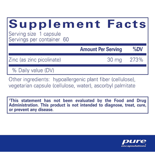 Pure Encapsulations Zinc 30 mg – Immune System & Growth Support — image 5
