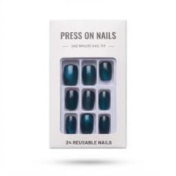 Deep Teal Cat Eye Press On Nails's Image