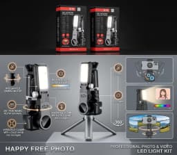 Q18 360° Rotating Gimbal Stabilizer with LED Fill Light's Image